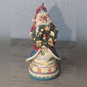 Jim Shore Coastal Santa Ornament Heartwood Creek Seashell Wreath S4014283